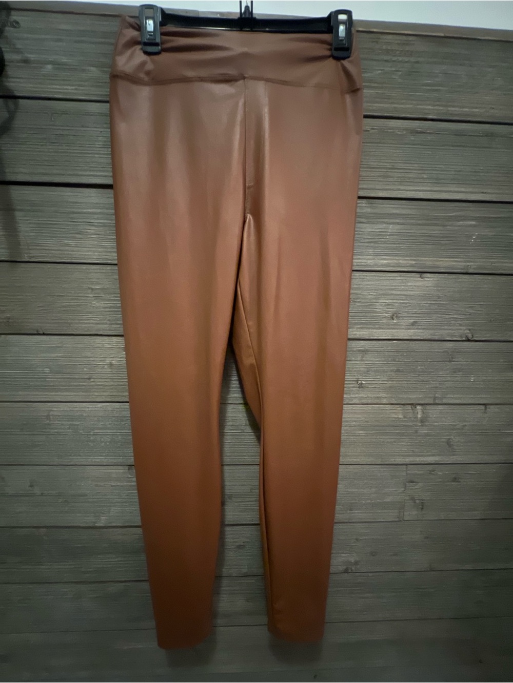 aerie Faux Leather High-Rise Leggings - Chestnut Brown
